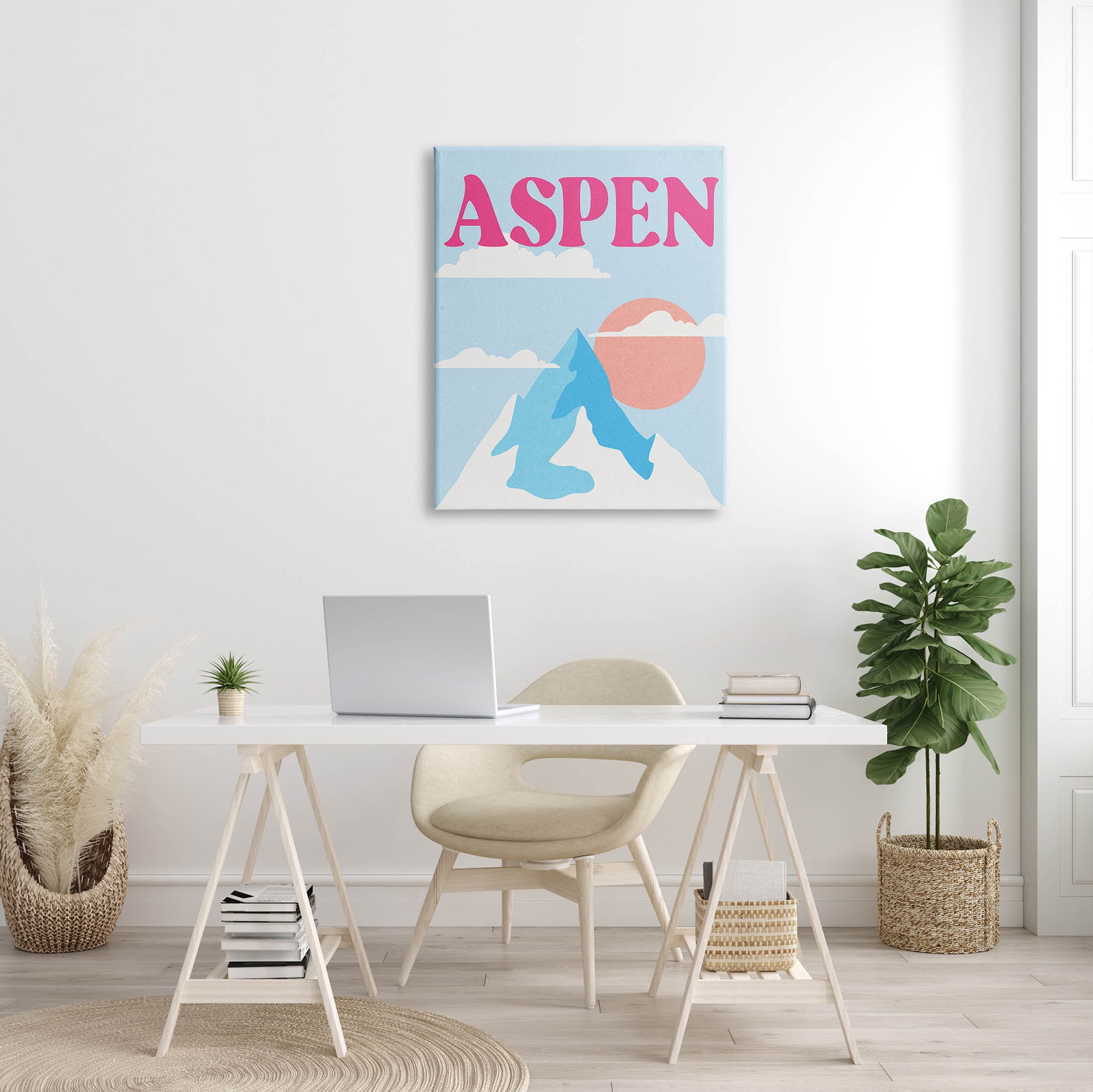 Stupell Industries Aspen Snowy Mountain Peak Graphic Art Gallery Wrapped Canvas Print Wall Art, Design by Lil' Rue