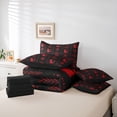 thumbnail image 6 of Feelyou Tribal Cat Twin Bedding Sets 7pcs, Black Red Boho Aztec Bedding Comforter Set, 6 of 8
