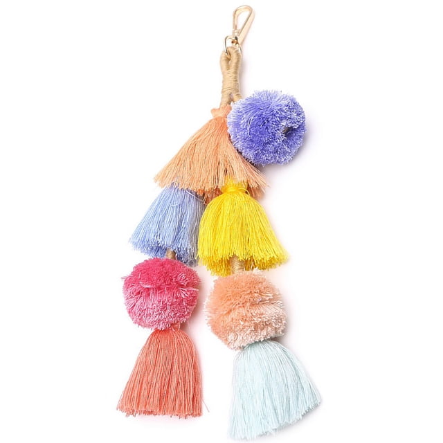 Porte-clés à Pampilles Mode Multi-Usage Pendentif Pompon Charme de Sac
