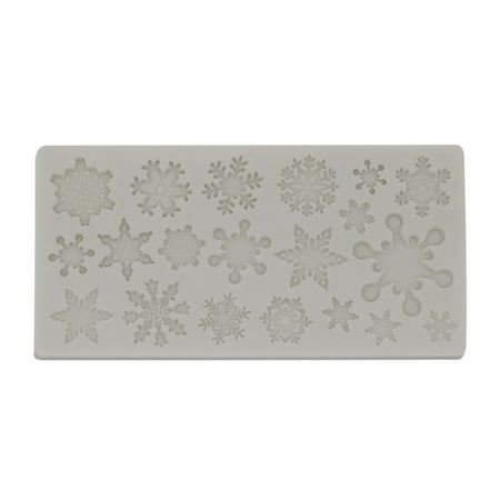 

10PCS Snowflake Fondant Mold Christmas Theme Baking Tray Chocolate Non-stick Silicone Mould Baking Tool Grey