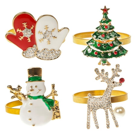 

Etereauty Christmas Napkin Cloth Holder Napkins Rings Rings Table Thanksgivingxmas Holders Tree Serviette Holder Buckle Holders