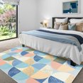 thumbnail image 5 of Cydiria Modern Geometric Circles Milk Velvet Area Rug, 5' x 8', Blue, 5 of 7