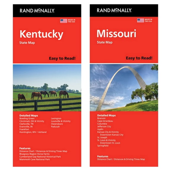 Rand McNally State Maps: Kentucky and Missouri (2 Maps)