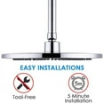 thumbnail image 6 of AQwzh 9.5 Inch Rain High Pressure Shower Head G1/2 Adjustable Bathroom Shower Head Spray Stainless Steel Polished Chrome Bath Rain Round, 6 of 7