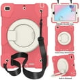 thumbnail image 2 of iPad 6th/5th Generation Case, iPad 9.7 Case for Kids, [Shockproof] Drop Proof Case with Pencil Holder, Armor Rugged Crossbody Strap, Rotatable Kickstand & Hand Strap,Red, 2 of 11