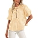 thumbnail image 1 of Blusa PRETTYGARDEN para mujer, con lazo en la parte delantera, a rayas, color amarillo veraniego, 1 of 9