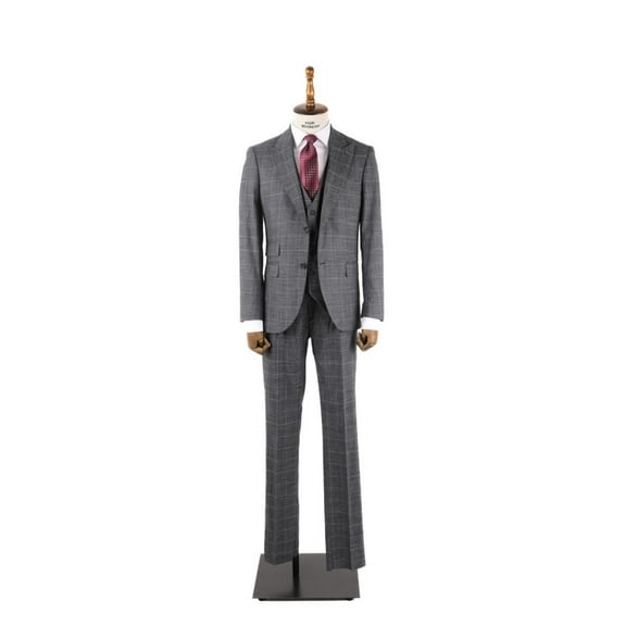 Men's Suit, Elegance Anthracite 65% Polyester 33% Viscose Slim Fit Suit with Vest
