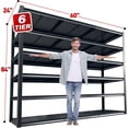 thumbnail image 3 of 60"W 6-Tier Heavy Duty Storage Shelves – 3500 LBS Capacity Industrial Metal Shelving, 3 of 8