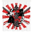 thumbnail image 3 of Ambesonne Japanese Shower Curtain, Ai o Samurai Fight, 69"Wx70"L, Orange Black White, 3 of 5