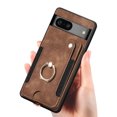 thumbnail image 4 of Allytech Google Pixel 7A Case, Wallet Case for Google Pixel 7a - RFID Blocking Shockproof Multiple Cards Slots Protective Ring Holder Stand Hand Wrist Strap Case Cover for Women Men - Brown, 4 of 12