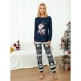 thumbnail image 3 of Family Matching Pajamas Christmas Set Elk Print Long Sleeve Tops and Stretch Casual Pants Sleepwear Set, 3 of 6