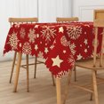 thumbnail image 4 of Duangreer Retro Christmas Rectangle Tablecloth, Golden-white Snowflake Print Table Cover with Waterproof Wrinkle Resistant for Party Decorations, 60 x 84 Inch, 4 of 6