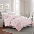 thumbnail image 2 of Swift Home Premium Bedding Set Collection 2-Piece Ruched 3D Floral Pintuck Comforter Set – Rose Blush, Twin/Twin XL (68”x90”), 2 of 5