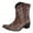 Brown, variant on Womens Western Cowboy Cowgirl Boots Vintage Bohemia Low Heels Wide Mid Calf Riding Short Boots