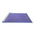 thumbnail image 2 of Ahgly Company Machine Washable Indoor Round Abstract Blue Contemporary Area Rugs, 5' Round, 2 of 4