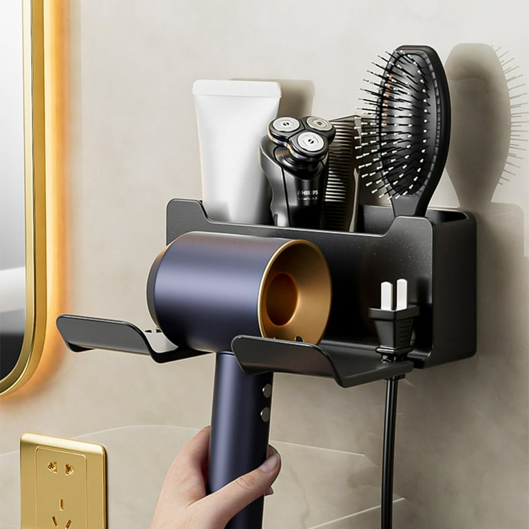 Hair Dryer Holder Wall Mounted Self Adhesive Wall Hanging Hair Tool Organizer Wall Shelf for Blow Dryer Holder Rack Bathroom Walmart