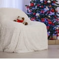 thumbnail image 3 of Homore Fashional Shaggy Faux Fur Throw Blanket for Kids and Adult, 60" x 80" , Cream White, 3 of 8