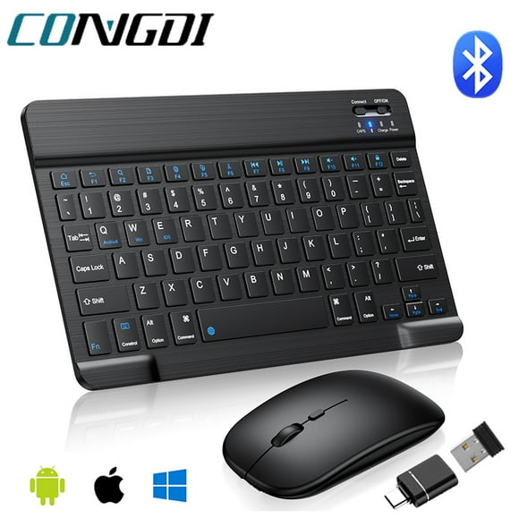 Teclado ultrafino compatible con Bluetooth, mini teclado inalámbrico portátil para iPad, iPhone, tableta, teléfono inteligente iOS, Android, Windows