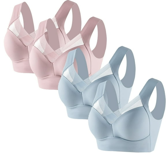 2025 Clear, Posture Correcting Bra for Seniors,Zenchic Bra - Seamless Sexy Push Up Wireless Bra,Ice Silk Gathering Bra