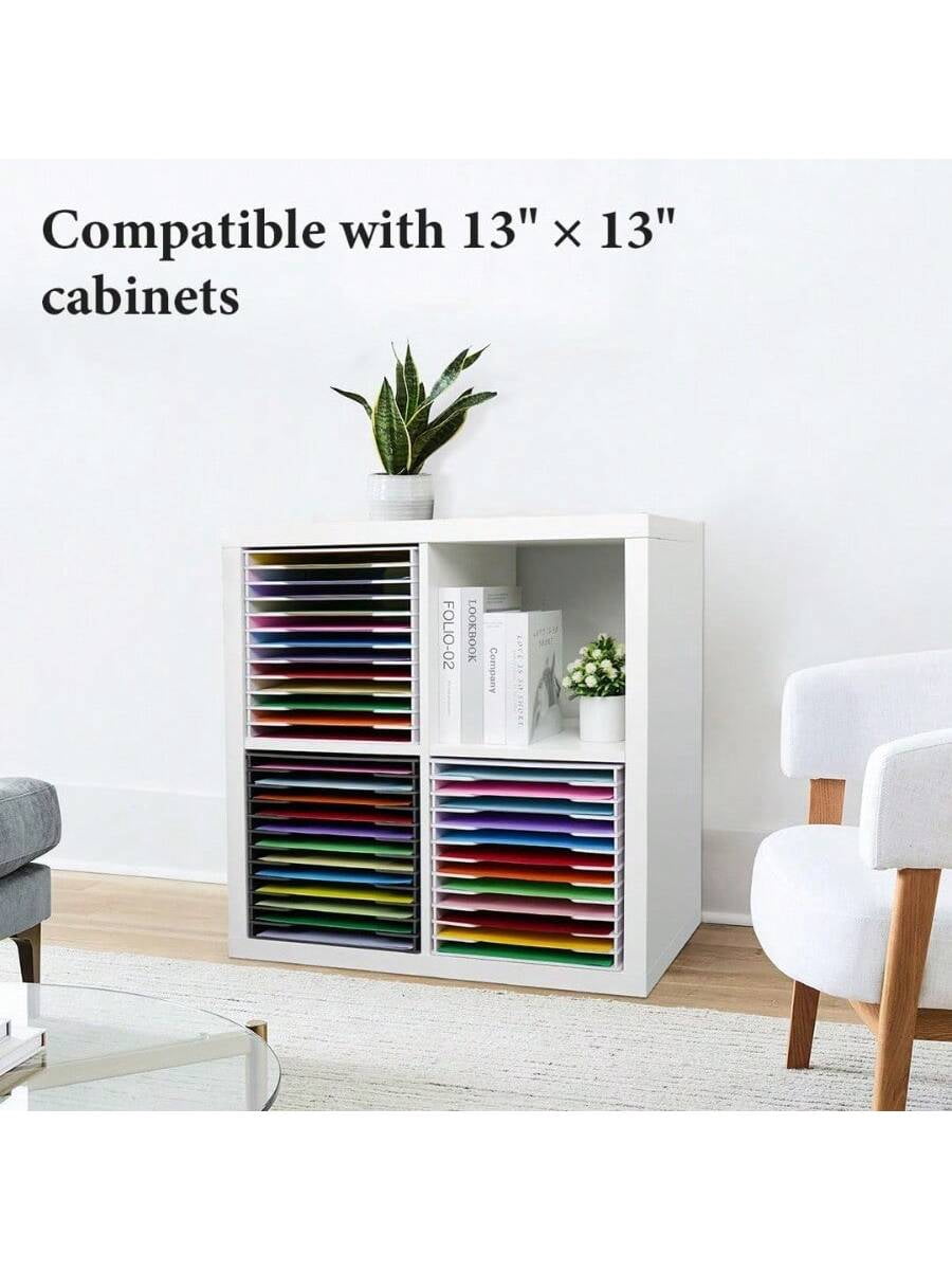 SANFURNEY Scrapbook Paper Organizer For Sizes 12 X 12 12 Slots File Sorter Storage Document Holder Desktop Scrapbook Paper Organizer Rack For Home Office School White 12 Slots - Standard Size