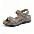 thumbnail image 5 of Rokment Women's Orthopedic Arch Support Walking Sandals Comfortable Fashion Casual Leather Open Toe Platform Wedge Dressy Summer Shoes for Ladies 2026 Grey Size 5.5, 5 of 6