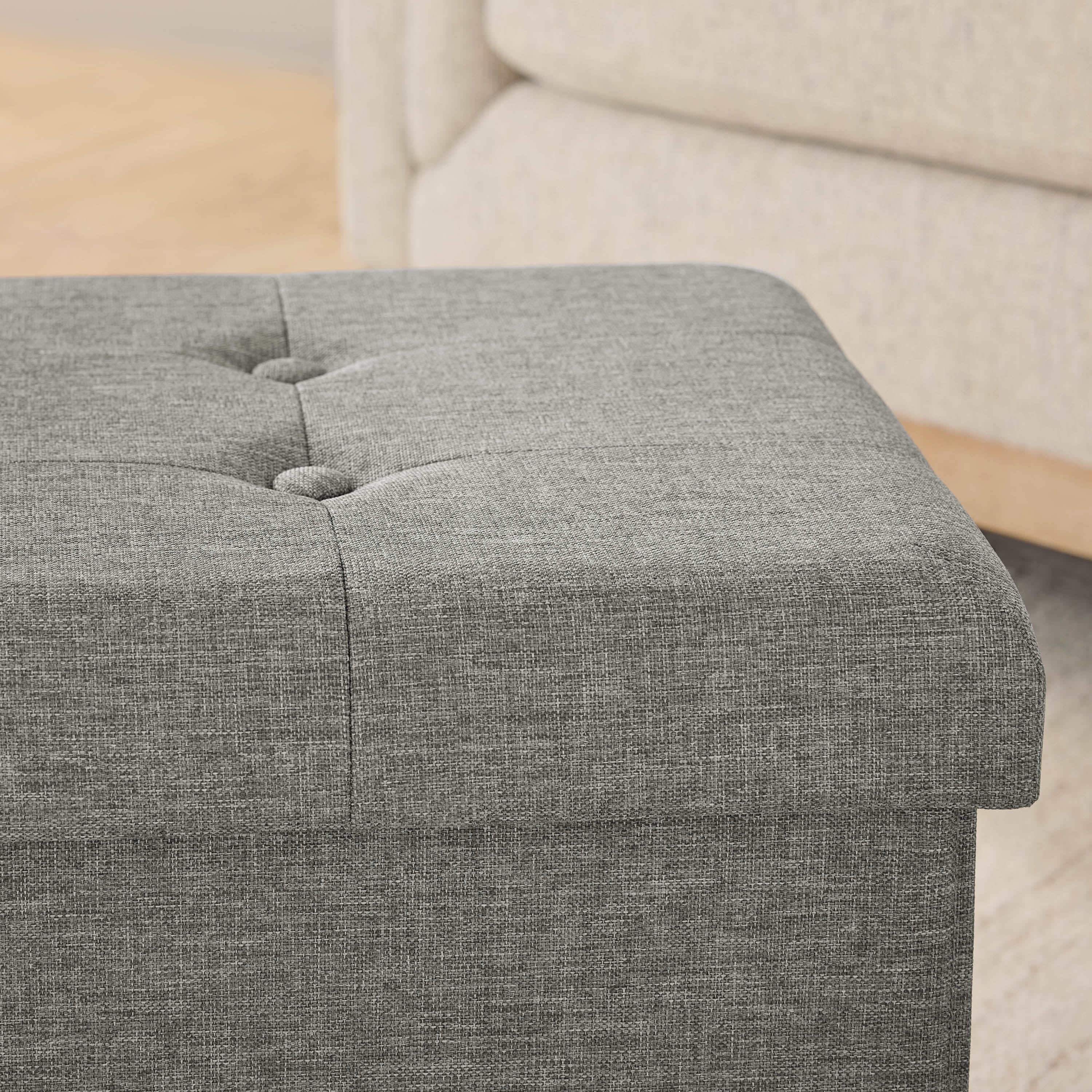 Mainstays 30" Collapsible Storage Ottoman, Charcoal Gray