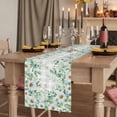 thumbnail image 2 of Table Runners 90 Inches Long Dress Scarves, Eucalyptus Leaves Farmhouse Coffee/Dining/Kitchen Table Runner for Living Room, Spring Daily Flowers Plants Gray Plaid 13x90 Inch, 2 of 9