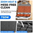 thumbnail image 3 of Mailand 8 x 2 Inch Mini Waffle Maker for Kids, Square Waflera Electrica for 2 x 4 Inch Classic Waffles, Waffle S’mores Sandwich Maker, Mini Waffle Iron, White, 3 of 6