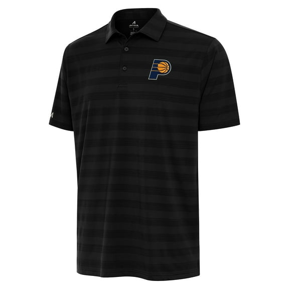 Men's Antigua Black Indiana Pacers Tunnel Polo