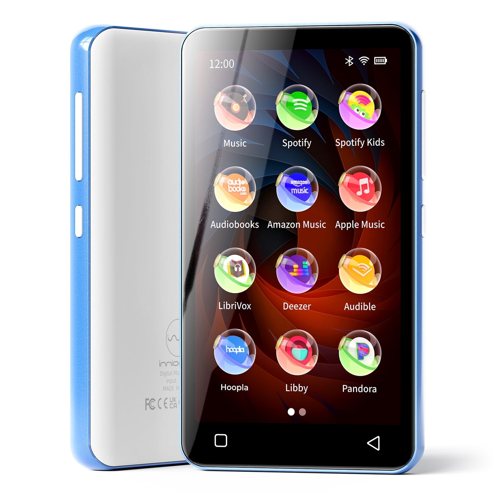 160GB MP3 Player with Bluetooth, S4 WiFi Music Player with Spotify, Spotify Kids,Audible, 4" Android MP4 MP3 Player for Kids (Blue_White)