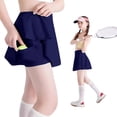 thumbnail image 2 of VNKIDY Girls Kids Solid Color High Waist Flared Athletic Skirt With Built In Shorts For Toddlers Summer Daily Wear Casual Outings Playful Outdoor Activities Stylish Skirt, 2 of 5