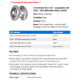 thumbnail image 2 of Front Brake Rotor Set - Compatible with 2020 - 2023 Mercedes-Benz CLA250 2021 2022, 2 of 2