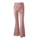 thumbnail image 3 of WILLBEST Pantalones Casuales elegantes para Mujer, de Cintura Alta, Acampanados, de Pierna Ancha, de Terciopelo Dorado, para Uso Diario. Extra Grande, 3 of 3