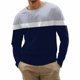 thumbnail image 2 of Blusas y camisas de manga larga con cuello redondo para hombre, blusa informal de manga larga con cuello redondo y estampado, camiseta tipo jersey para hombre., 2 of 4