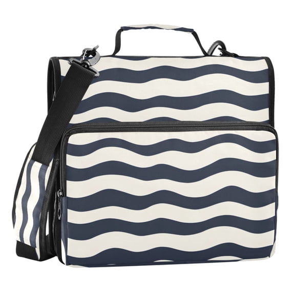 ALAZA Zipper Binder Wavy Pattern 3 Ring Trapper Keeper File Folder Organizer Bag