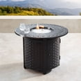 thumbnail image 2 of 5-Piece Brown and Black Outdoor Patio Round Fire Table with Four Swivel Rocking Chairs 34", 2 of 4