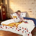 thumbnail image 4 of Manfei Cute Dog Full Size Comforter Sets, USA Flag Bedding Comforter Set, Beige Red Navy, Navy Reversible 3 Pieces, 1 Comforter and 2 Pillowcases, 4 of 6