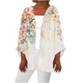 thumbnail image 2 of Axiiglly Cardigan for Women Plus Size Lightweight Cardigans Autumn Casual Comfy Puff Sleeve Open Front Tops Floral Print Loose Swim Beach Bathing Suit Cover Up, 2 of 5
