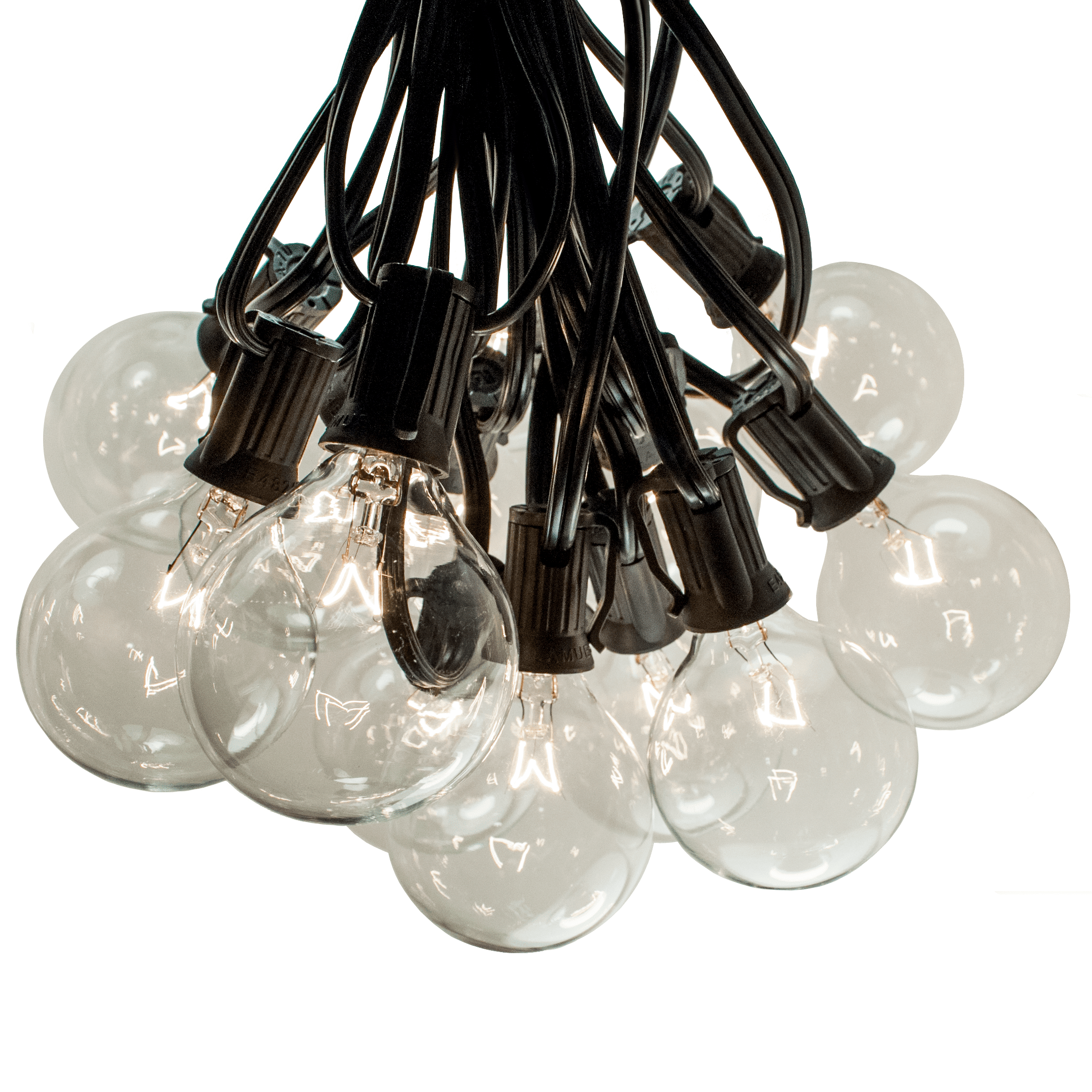 G30 Clear Outdoor Globe Patio String Lights 50', 100' and 25' Lengths 