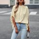 thumbnail image 3 of Blusa Mangas Largas Camisetas informales elegantes con manga de murciélago para mujer, camisetas de moda para ir al trabajo Ygjytge Beige T S para Mujer, 3 of 7