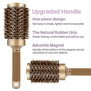 Boar Bristles Round Hair Brush, Nano Thermal Ceramic & Ionic Tech & Anti-Static, Roller Hairbrush for Blow Drying, Curling, Straightening, Add Volume & Shine