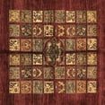 thumbnail image 1 of Ahgly Company Indoor Square Abstract Brown Modern Area Rugs, 7' Square, 1 of 4
