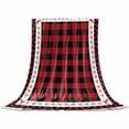 thumbnail image 2 of Christmas Red Throw Flannel Blanket 40x60In Black Buffalo Plaid Super Soft Cozy Bed Blanket, Lightweight Plush Fuzzy Bed Throw for Bedroom Sofa Couch Living Room, 2 of 4