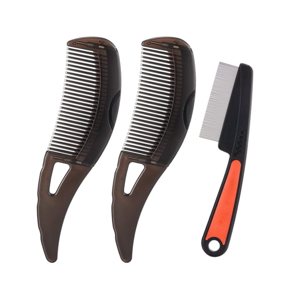 Dandruff Comb,Stainless Steel Fine Tooth Comb,Dandruff Remover Comb Scalp Sweep Detoxing Comb,Set of 3