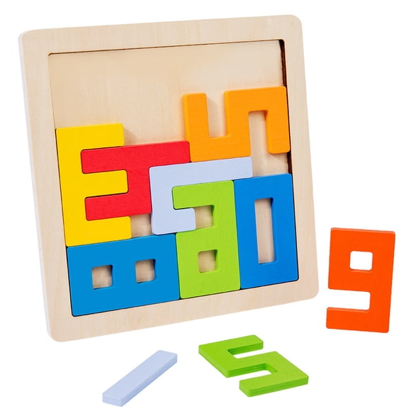 Rompecabezas creativos de madera con bloques numéricos, juguete educativo para niños