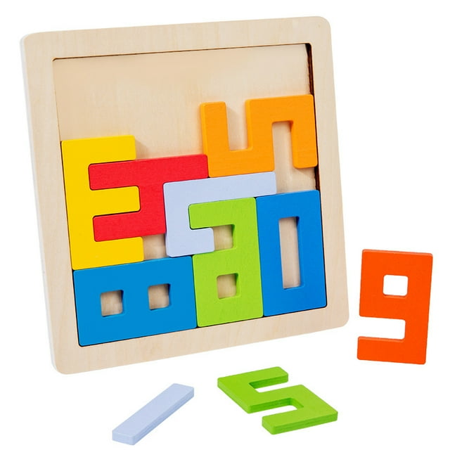 Rompecabezas creativos de madera con bloques numéricos, juguete educativo para niños