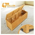thumbnail image 2 of JTAOT 47 Gallon Wood Deck Box, Outdoor Storage Box for Tools, Toys, Patio Storage Bench Container for Backyard, Porch, Garden (Natural), 2 of 7
