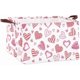 thumbnail image 1 of Cestas de almacenamiento rectangulares de lona con forma de corazón rosa, cestas de almacenamiento de algodón y lino, cesta para la ropa sucia, cesta para guardar la ropa sucia, organizador plegable, 1 of 7