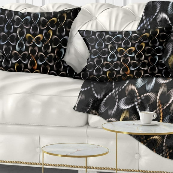 Designart Yellow Pattern of Butterflies - Abstract Throw Pillow - 12x20
