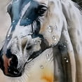 thumbnail image 5 of Awypu Chic Modern Bathroom Decor Watercolor Horse Waterproof Shower Curtain Multiple Sizes White, 5 of 7